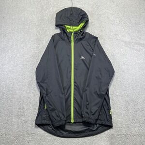 Trespass Qikpac Jacket Mens S Black Green Waterproof TP75 Rain Shell Tres Tex